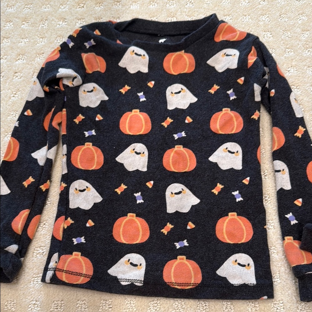 Black and Orange Long Sleeve Halloween pajama set